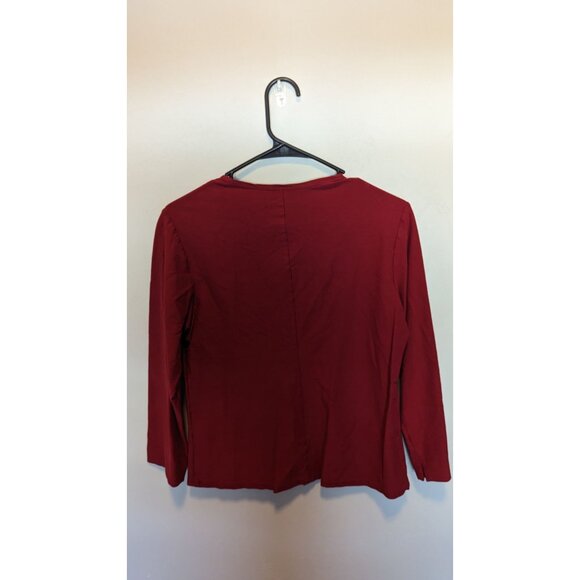 Eileen Fisher Red 3/4 Sleeve Cardigan With Zipper Front Closure Small - Picture 2 of 4